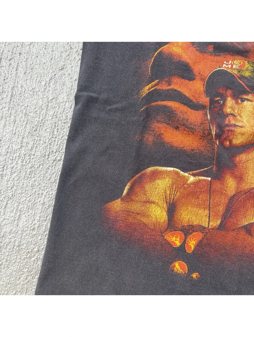 Vintage John Cena WWE Wrestling Shirt 2000s KIDS Size 7-8 Faded Black